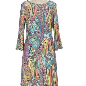 Tommy Hilfiger Paisley Dress Size 16 Bell Sleeves